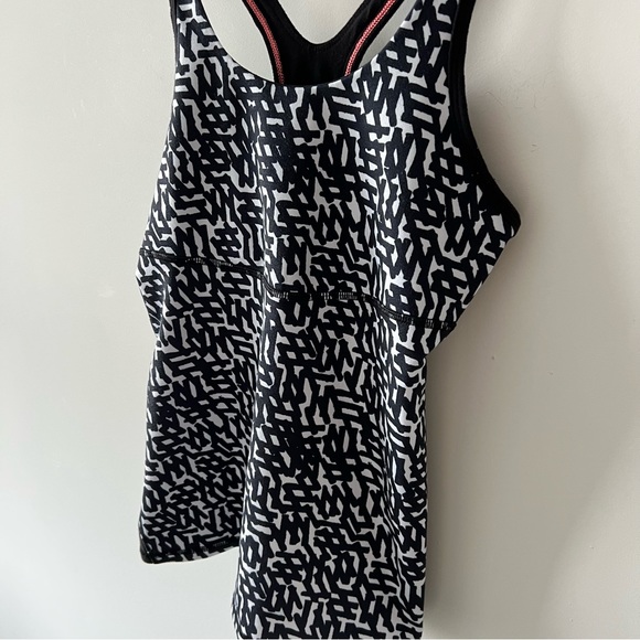 EB Lululemon Crossback Tank Top Black White Print Net Pop Mesh Back - Picture 11 of 16